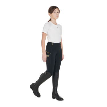 Leggings ajustados para niña con grip y logotipo Equestro Leggings ajustados para niña con grip y logotipo Equestro