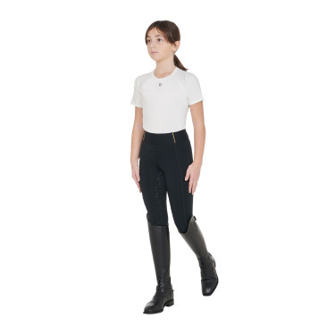 Leggings ajustados para niña con grip y logotipo Equestro Leggings ajustados para niña con grip y logotipo Equestro