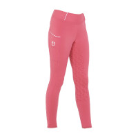 Leggings ajustados para niña con grip y logotipo Equestro Fucsia Rosa