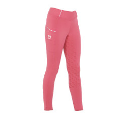 Leggings ajustados para niña con grip y logotipo Equestro Fucsia Rosa
