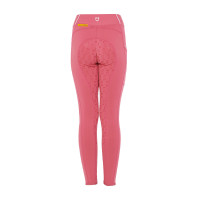 Leggings ajustados para niña con grip y logotipo Equestro Fucsia Rosa