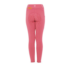 Leggings ajustados para niña con grip y logotipo Equestro Fucsia Rosa