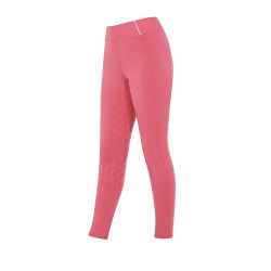 Leggings ajustados para niña con grip y logotipo Equestro Fucsia Rosa