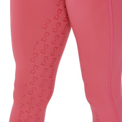 Leggings ajustados para niña con grip y logotipo Equestro Fucsia Rosa