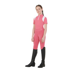 Leggings ajustados para niña con grip y logotipo Equestro Fucsia Rosa
