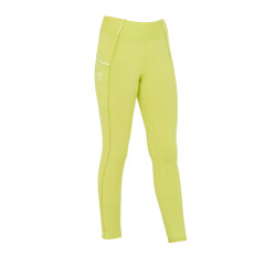 Leggings ajustados para niña con grip y logotipo Equestro Limón Amarillo