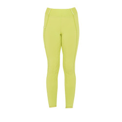 Leggings ajustados para niña con grip y logotipo Equestro Limón Amarillo