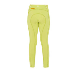 Leggings ajustados para niña con grip y logotipo Equestro Limón Amarillo