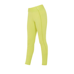 Leggings ajustados para niña con grip y logotipo Equestro Limón Amarillo