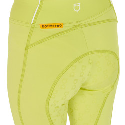 Leggings ajustados para niña con grip y logotipo Equestro Limón Amarillo