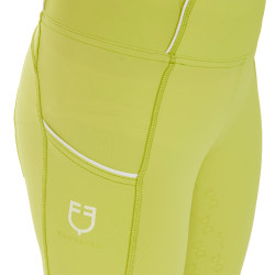 Leggings ajustados para niña con grip y logotipo Equestro Limón Amarillo