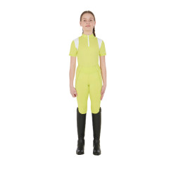 Leggings ajustados para niña con grip y logotipo Equestro Limón Amarillo