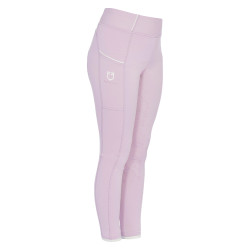 Leggings ajustados para niña con grip y logotipo Equestro Lila Azul
