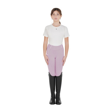 Leggings ajustados para niña con grip y logotipo Equestro Leggings ajustados para niña con grip y logotipo Equestro