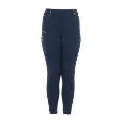 Leggings ajustados para niña con grip y logotipo Equestro Marino Azul marino