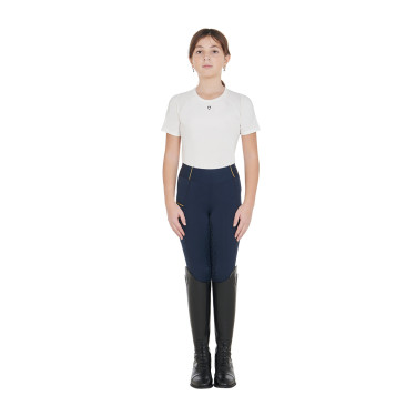 Leggings ajustados para niña con grip y logotipo Equestro Leggings ajustados para niña con grip y logotipo Equestro