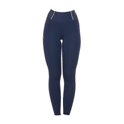 Leggings ajustados para mujer con strass Equestro Americana marina Azul marino