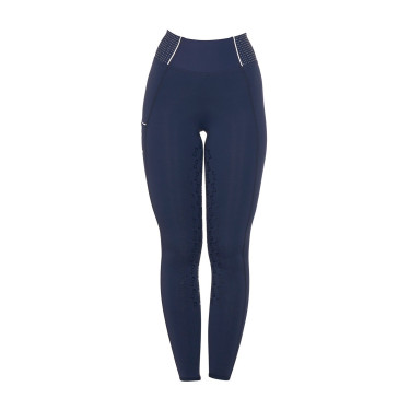 Leggings ajustados para mujer con strass Equestro Americana marina Azul marino
