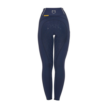Leggings ajustados para mujer con strass Equestro Americana marina Azul marino