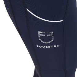 Leggings ajustados para mujer con strass Equestro Americana marina Azul marino