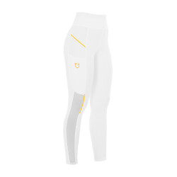 Legging ajusté femme avec inserts en micro-mesh Equestro Blanco
