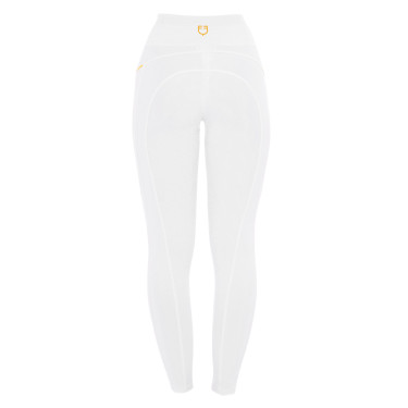 Legging ajusté femme avec inserts en micro-mesh Equestro Blanco