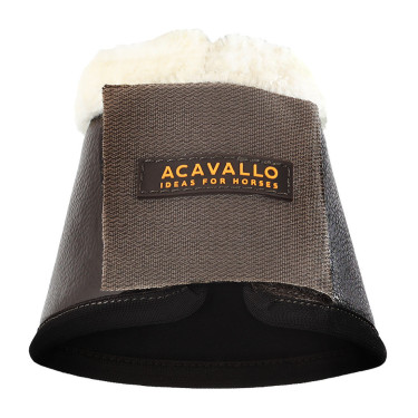 Campanas de cuero ecológico de oveja con cierre de velcro Acavallo Castaño Marrón Campanas de cuero ecológico de oveja con cierre de velcro Acavallo Castaño Marrón