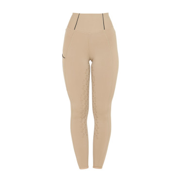 Leggings ajustados para mujer con grip completo Classic Equestro Incienso Beige