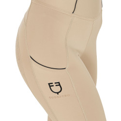 Leggings ajustados para mujer con grip completo Classic Equestro Incienso Beige
