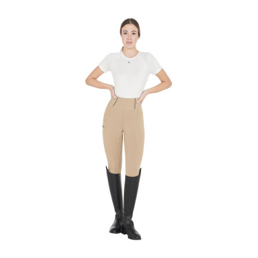 Leggings ajustados para mujer con grip completo Classic Equestro Incienso Beige