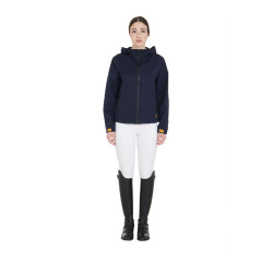 Impermeable técnico de 3 capas para mujer Equestro Marino Azul marino