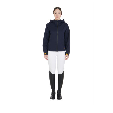 Impermeable técnico de 3 capas para mujer Equestro Marino Azul marino