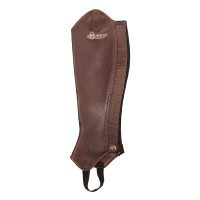 Mini-chaps de cuero suave con cremallera trasera Dunster Equestro Castaño Marrón Mini-chaps de cuero suave con cremallera trasera Dunster Equestro Castaño Marrón