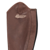 Mini-chaps de cuero suave con cremallera trasera Dunster Equestro Castaño Marrón Mini-chaps de cuero suave con cremallera trasera Dunster Equestro Castaño Marrón