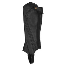 Mini-chaps unisex de cuero perforado para una comodidad máxima Salisbury Equestro Castaño Marrón