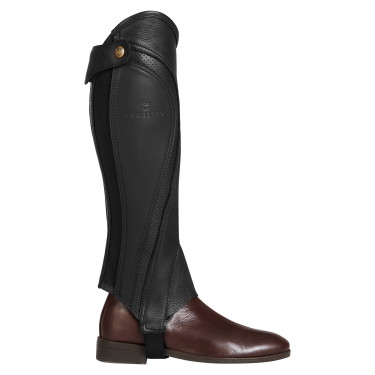 Mini-chaps unisex de cuero perforado para una comodidad máxima Salisbury Equestro Castaño Marrón