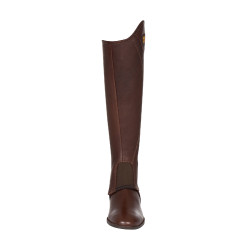 Mini-chaps unisex de cuero flexible con cremallera lateral Magellano Equestro Castaño Marr&amp;oacute;n