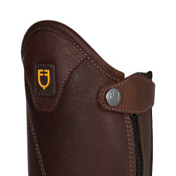Mini-chaps unisex de cuero flexible con cremallera lateral Magellano Equestro Castaño Marr&amp;oacute;n