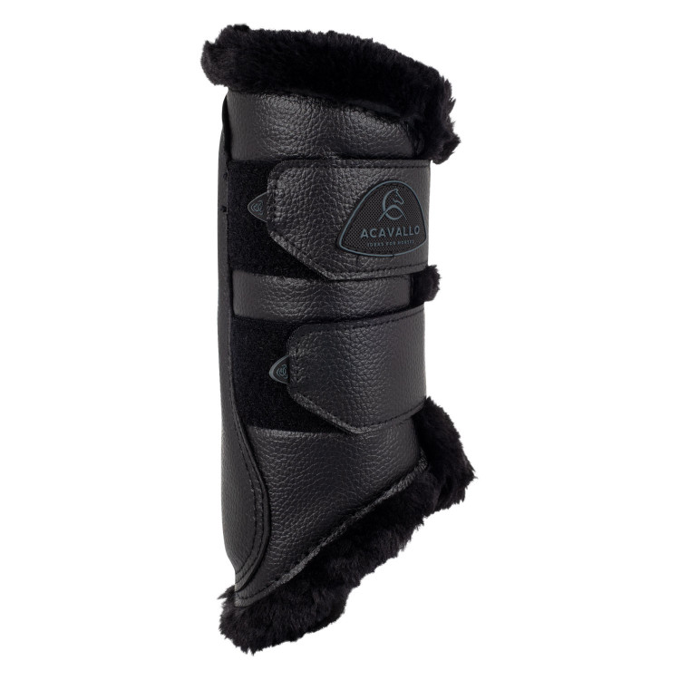 Guarniciones delanteras de cuero ecológico con forro sintético y doble velcro Acavallo Guarniciones delanteras de cuero ecológico con forro sintético y doble velcro Acavallo
