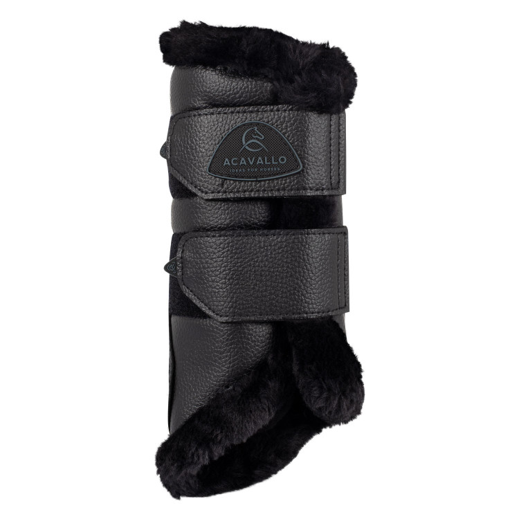 Guarniciones delanteras de cuero ecológico con forro sintético y doble velcro Acavallo Guarniciones delanteras de cuero ecológico con forro sintético y doble velcro Acavallo