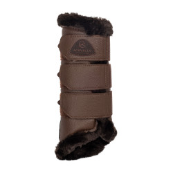 Guarniciones traseras de cuero sintético con triple velcro Acavallo Marrón oscuro Marr&amp;amp;amp;oacute;n