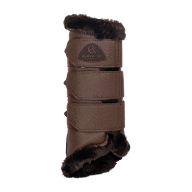 Guarniciones traseras de cuero sintético con triple velcro Acavallo Marrón oscuro Marr&amp;amp;amp;oacute;n