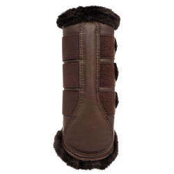 Guarniciones traseras de cuero sintético con triple velcro Acavallo Marrón oscuro Marr&amp;amp;amp;oacute;n