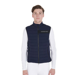 Chaleco de hombre en tejido técnico cortaviento Equestro Marino