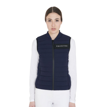 Chaleco de tejido técnico cortaviento para mujer Equestro Marino Azul marino