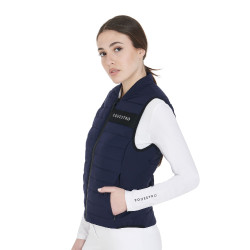 Chaleco de tejido técnico cortaviento para mujer Equestro Marino Azul marino