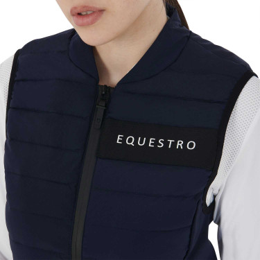Chaleco de tejido técnico cortaviento para mujer Equestro Marino Azul marino