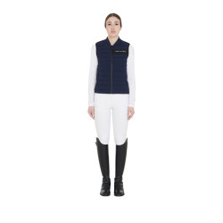 Chaleco de tejido técnico cortaviento para mujer Equestro Marino Azul marino