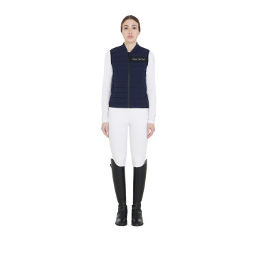 Chaleco de tejido técnico cortaviento para mujer Equestro Marino Azul marino