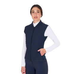 Chaleco entallado de tejido técnico para mujer Equestro Americana marina Azul marino